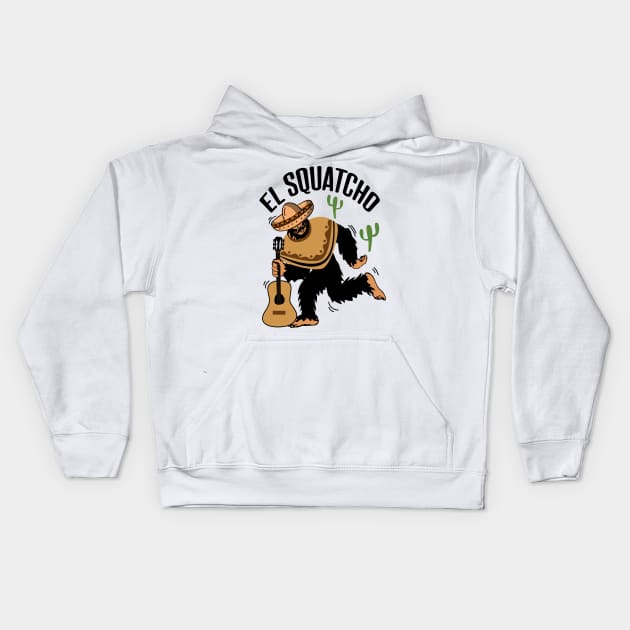 Bigfoot El Squatcho Kids Hoodie by Tesszero